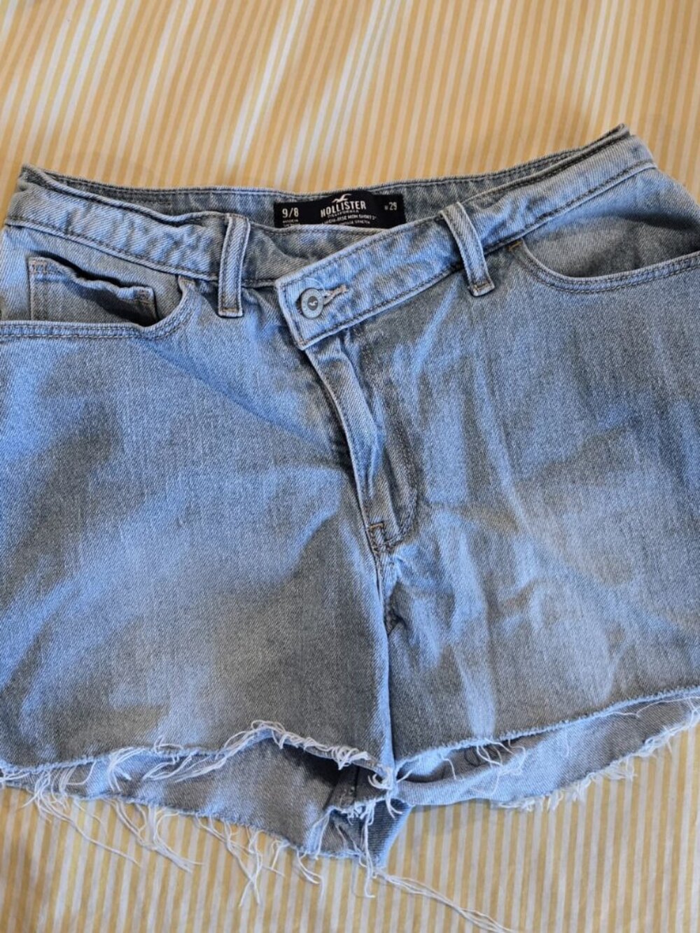 Hollister Washed Blue Denim Cutoff Shorts
